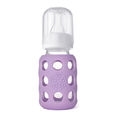 Lifefactory Glass Baby Bottles on Glass Baby Bottle With Silicone Sleeve 4oz  120ml  Lilac