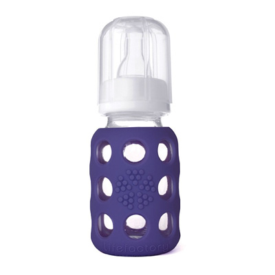 Lifefactory Glass Baby Bottles on Glass Baby Bottle With Silicone Sleeve 4oz  120ml  Royal Purple
