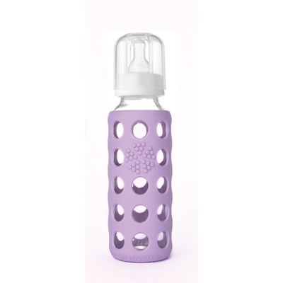 Lifefactory Glass Baby Bottles on Glass Baby Bottle With Silicone Sleeve 9oz  250ml  Lilac
