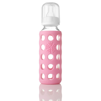 Lifefactory Glass Baby Bottles on Glass Baby Bottle With Silicone Sleeve 9oz  250ml  Pink